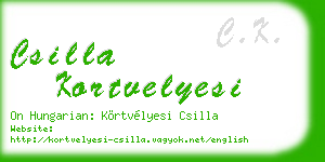 csilla kortvelyesi business card